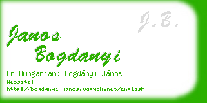 janos bogdanyi business card