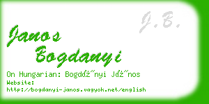 janos bogdanyi business card